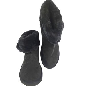 NWT Old Navy Women's Cozy Lined Faux Fur Pull On Black Boots Sz 9
